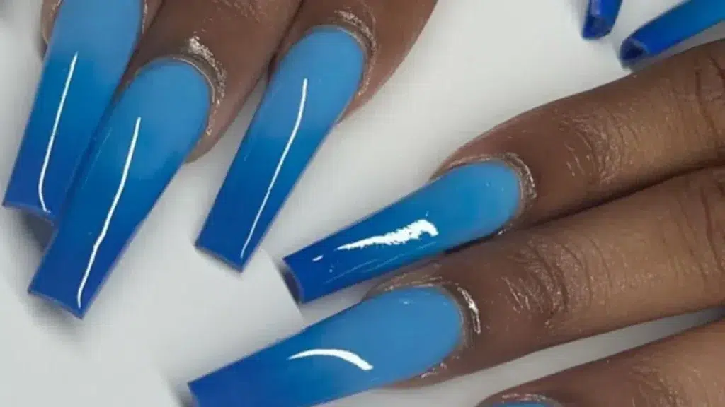 Icy Blue ombre nails
