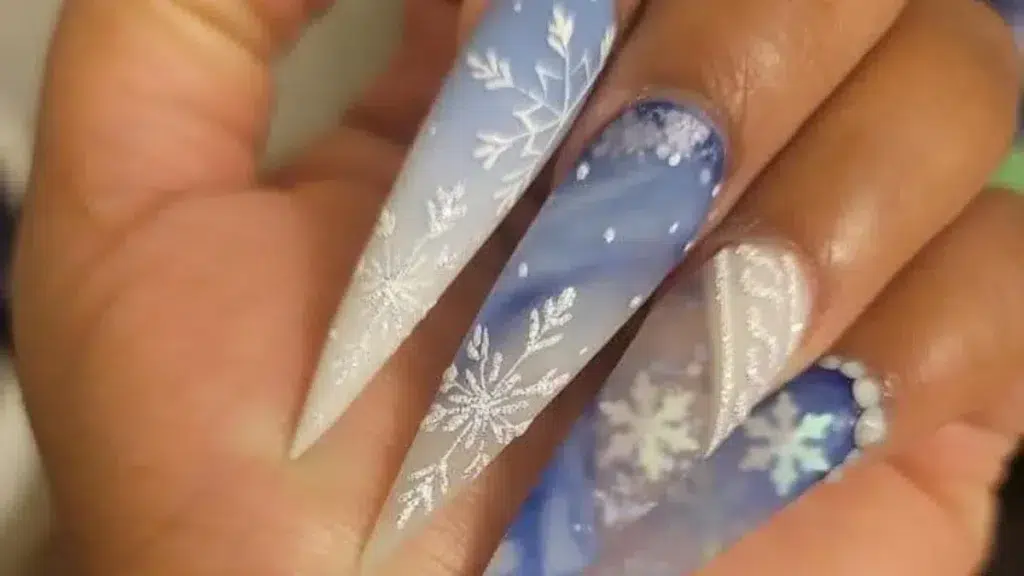 Snowflake nail art