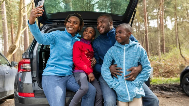 Family in a car