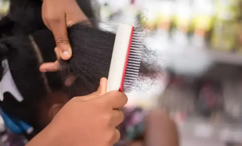 Combing natural hair