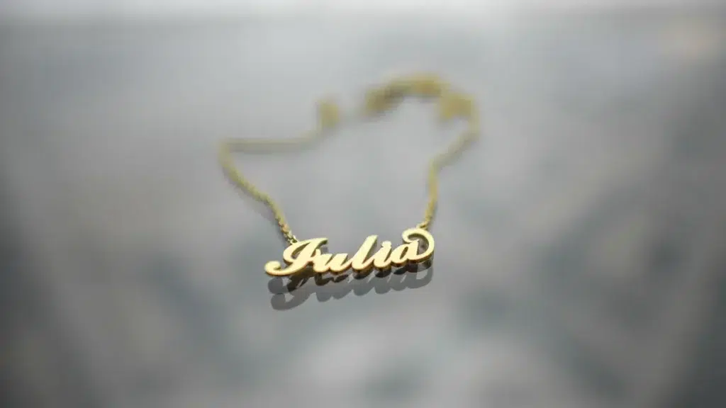 Personalised Necklace for Julia - Bright gold/silver pendant background elegance precious - mother's day gift idea