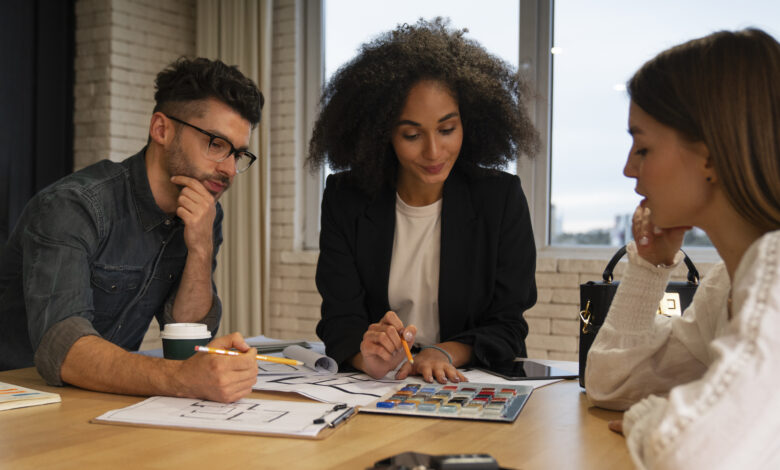 Woman negotiating salary in a modern office setting