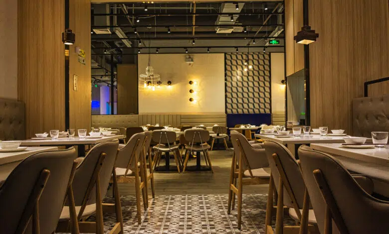 Interior of Marble Restaurant in Rosebank, Johannesburg – one of the best restaurants in Gauteng, known for its open-fire cooking and skyline views.