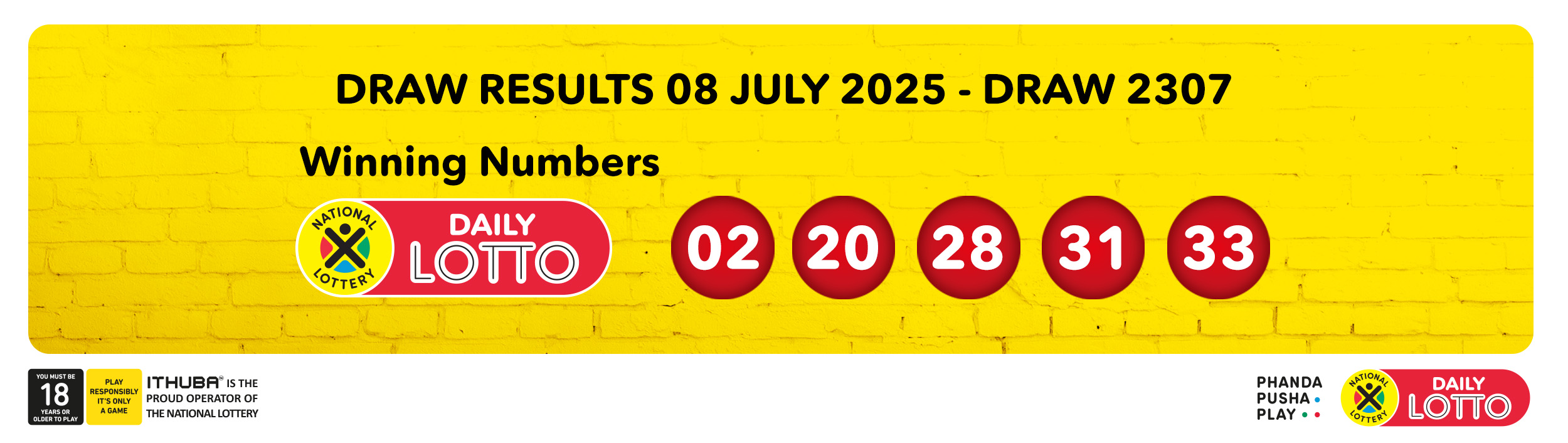 Ithuba Daily Lotto Results for 08/07/2025