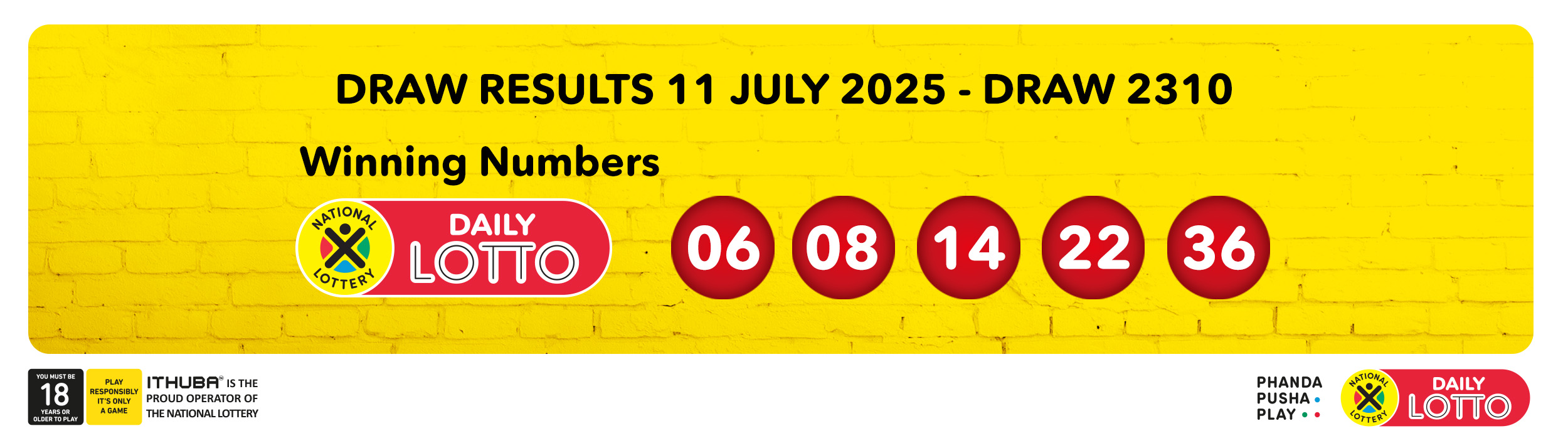 Ithuba Daily Lotto Results for 11/07/2025