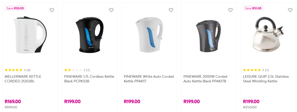 Game Kettles under R200 offering