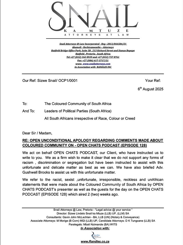 Open Chats podcast apology