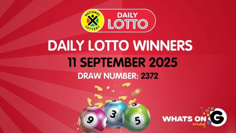 Congratulations to the Daily Lotto Winners for 11/09/2025