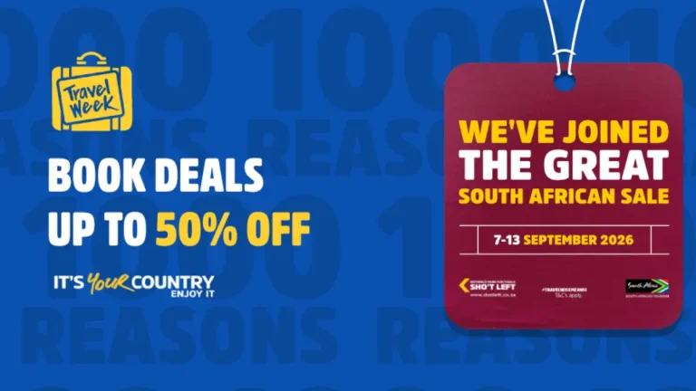 Best Sho’t Left Travel Week Gauteng Deals 2026 From R300 to Luxury Escapes Best Sho't Left Travel Week Gauteng Deals 2026 From R300 to Luxury Escapes