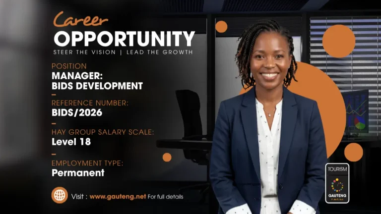 Gauteng Tourism Authority Vacancies 2026: Bids Development Manager Job Pays R1.25 Million