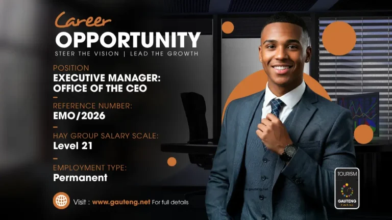Gauteng Tourism Authority Vacancies 2026: Executive Manager Job Pays R2.13 Million Gauteng Tourism Authority Vacancies 2026: Executive Manager Job Pays R2.13 Million