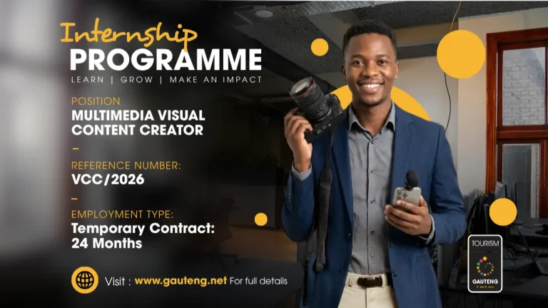 Gauteng Tourism Authority Internship 2026: Multimedia Content Creators Can Apply Gauteng Tourism Authority Internship 2026: Multimedia Content Creators Can Apply