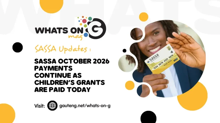 Sassa October 2026 Payments Continue As Children’s Grants Are Paid Today Sassa October 2026 Payments Continue As Children’s Grants Are Paid Today
