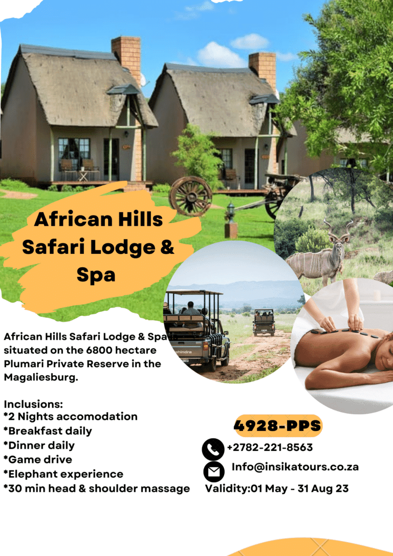 African Hills Safari Lodge & Spa Insika Tours Gauteng