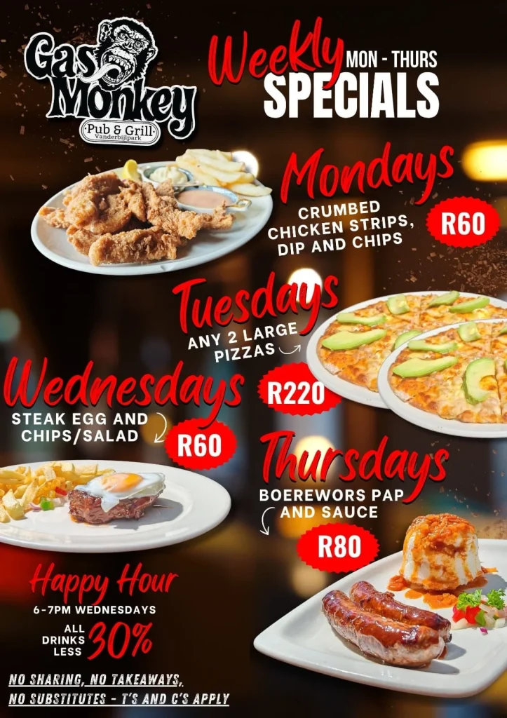 Gas Monkey Pub and Grill Specials