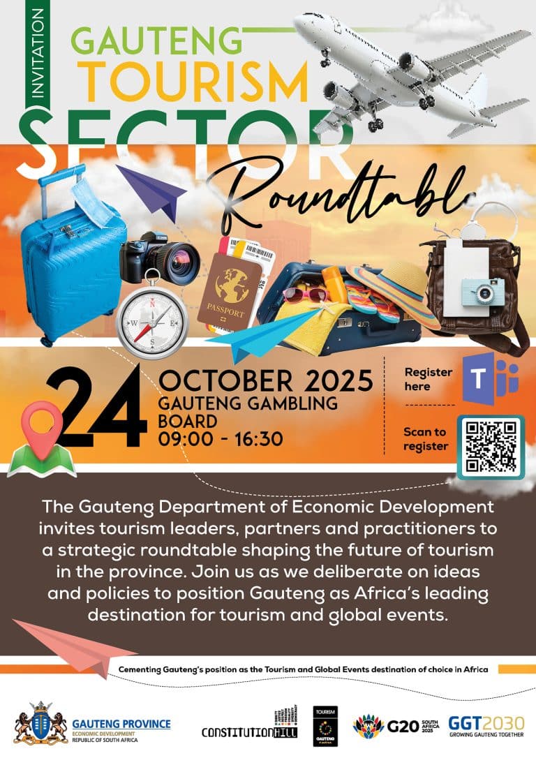 GDED Gauteng Tourism Policy Roundtable Invitation_October 2025