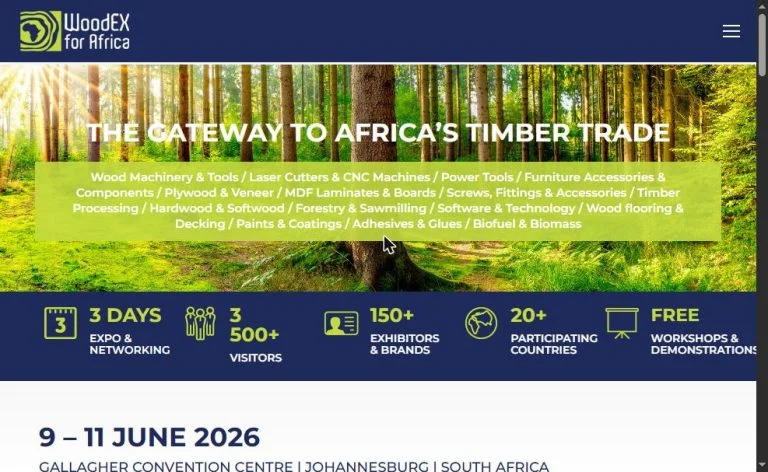 WoodEX for Africa 2026 - Timber Trade Expo at Gallagher Convention Centre Johannesburg