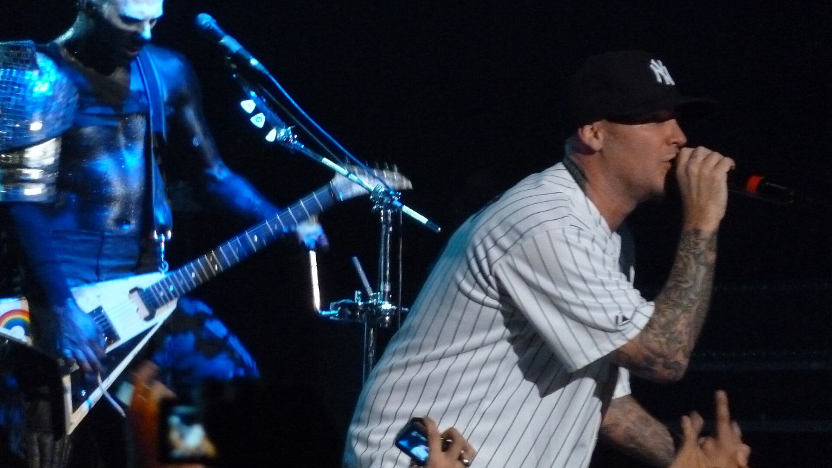 Limp Bizkit performing live on stage