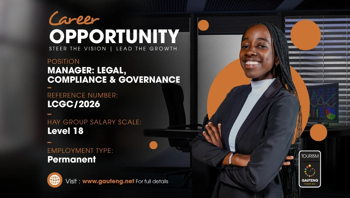Manager: Legal Services, Compliance and Governance, Compliance